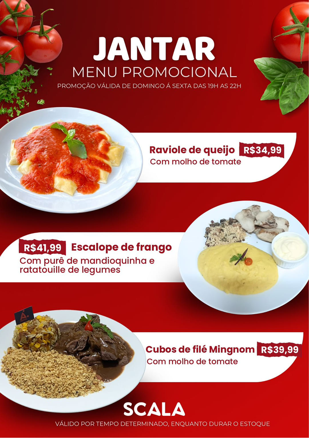 Popup Jantar Menu Promocional